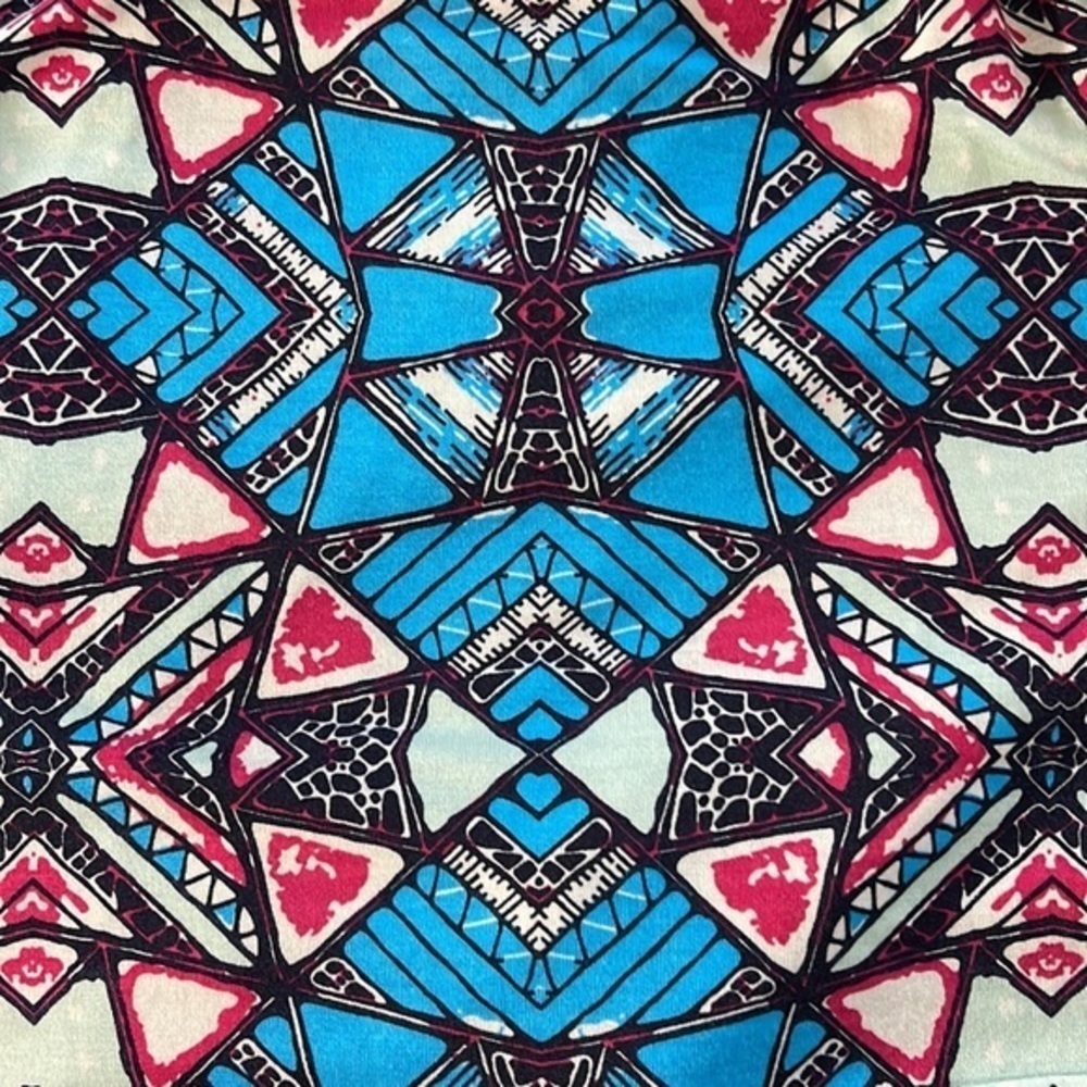 Lularoe Teal Pink Madison Pocketed Skirt Size XL EUC/NWOT - Picture 6 of 6